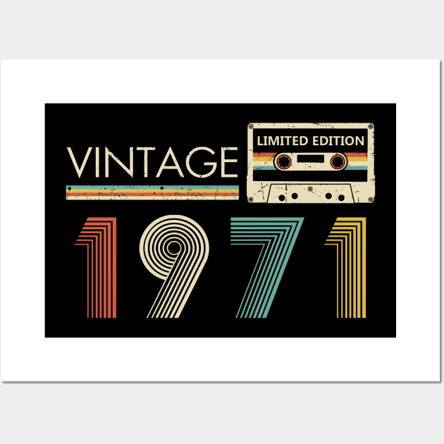 Vintage 1971 Limited Edition Cassette 53rd Birthday Wall Art by Kontjo